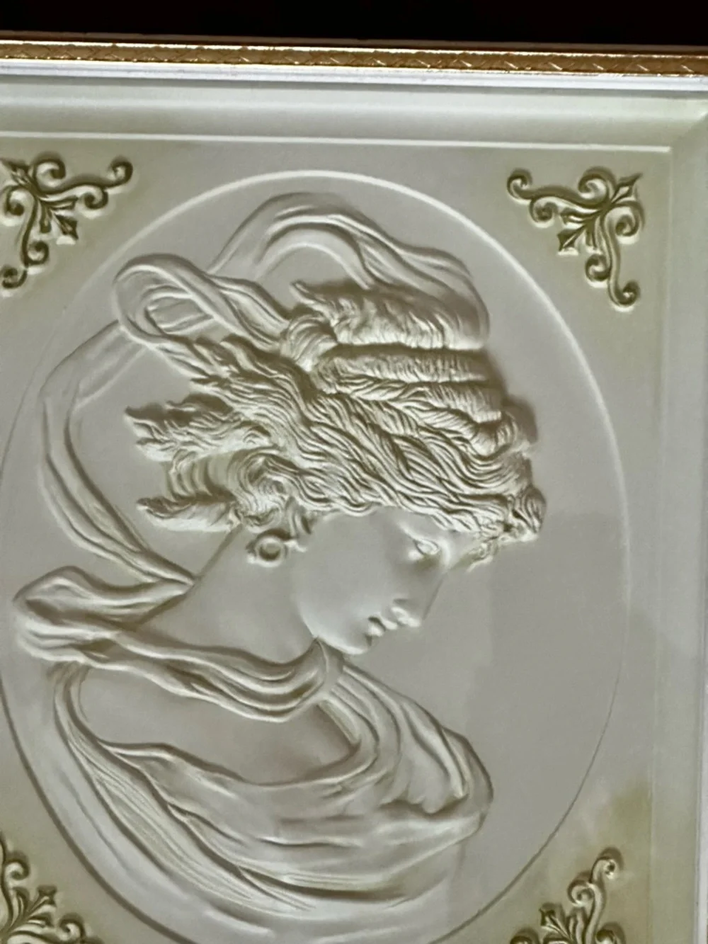 1960s TURNER CO. “East Wind” Three-set Cream Cameo Wall Plaques  Large 20 x 17”